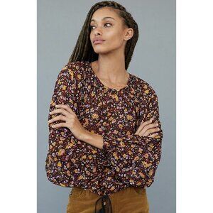 Anthropologie Women’s Large Floral Pauline Balloon Sleeve Blouse Boho Spring
